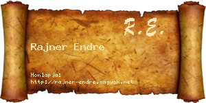 Rajner Endre névjegykártya