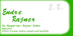 endre rajner business card